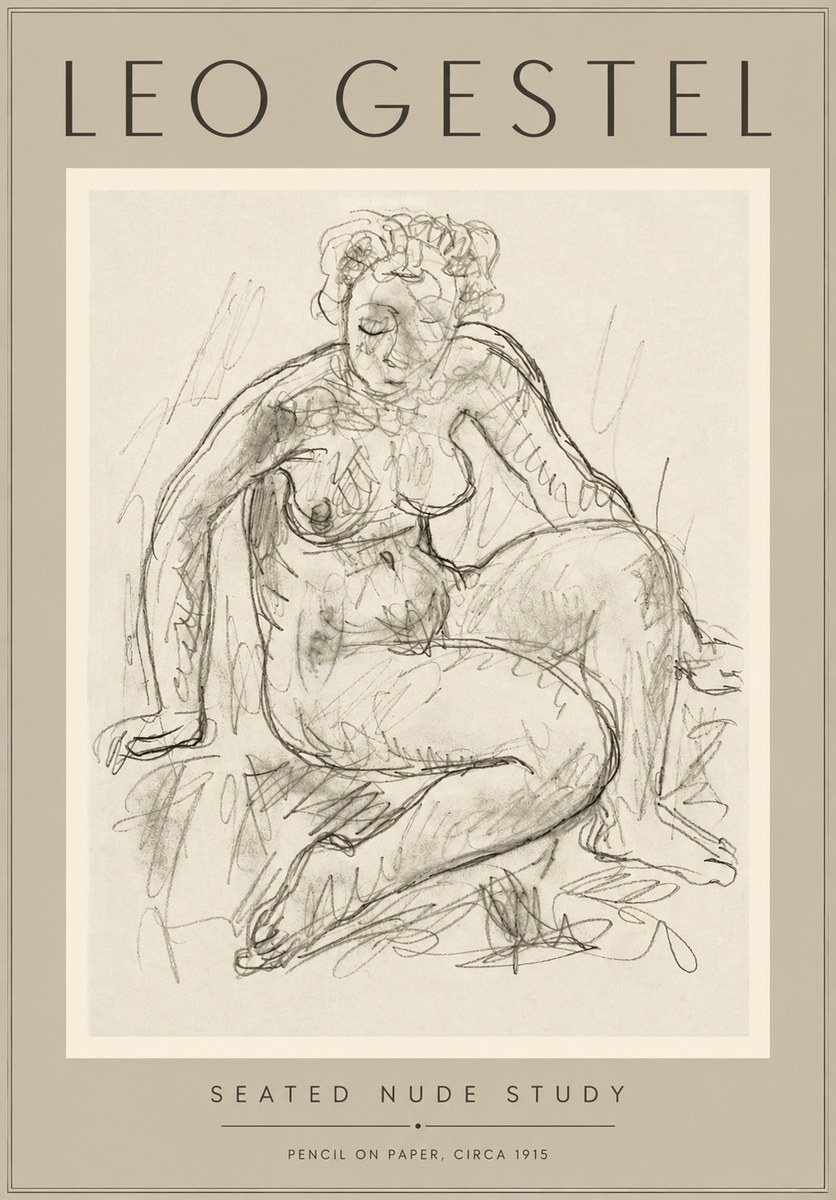 Leo Gestel Seated Nude Study No5 - Plakat