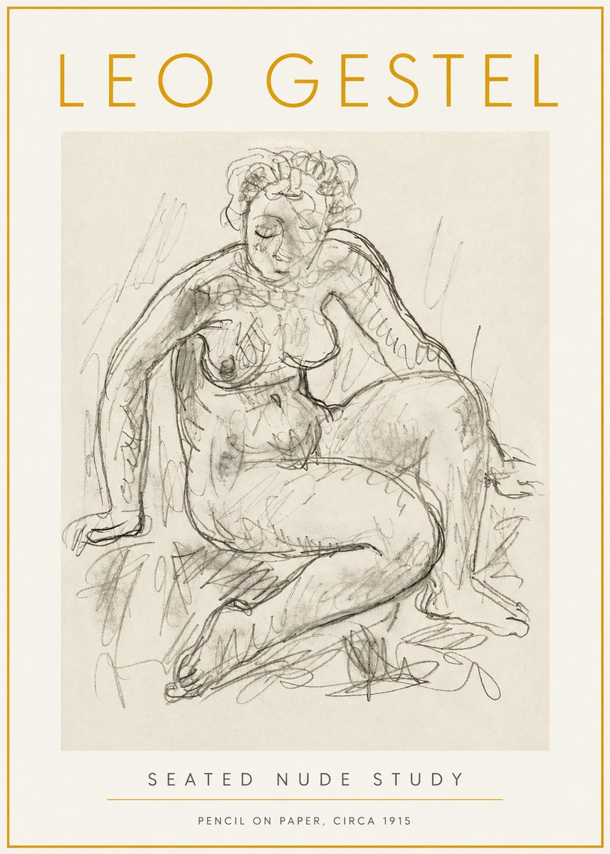 Leo Gestel Seated Nude Study No6 - Plakat