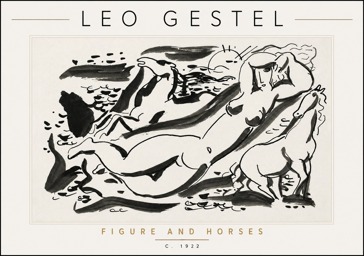 Leo Gestel Figure and Horses No6 - Plakat