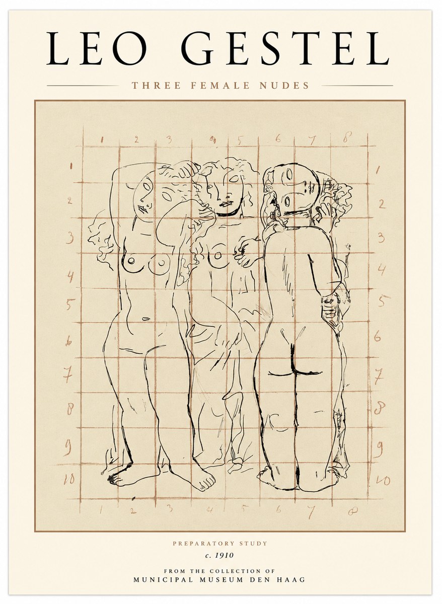 Leo Gestel Three Female Nudes No1 - Plakat