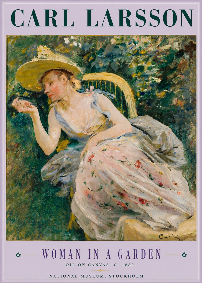Carl Larsson Woman in a Garden No6 - Plakat