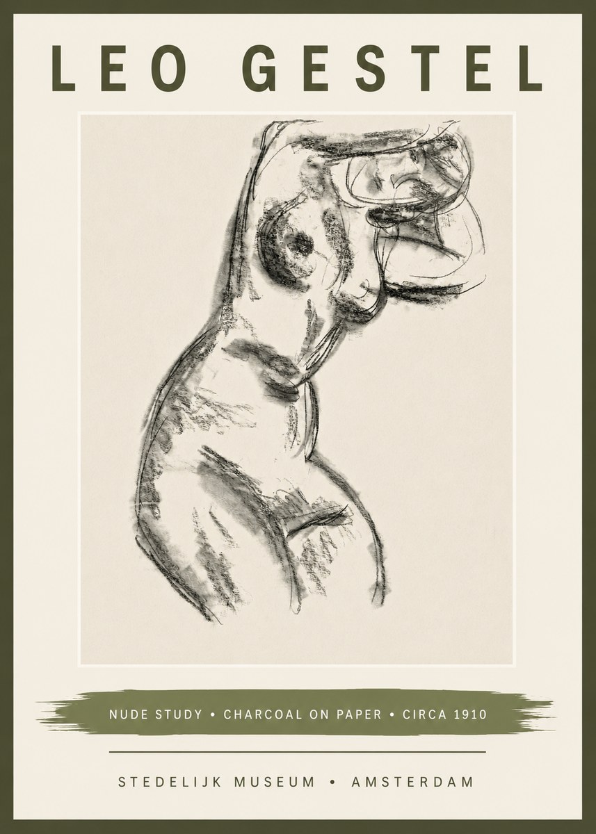 Leo Gestel Study of a Female Nude No6 - Plakat