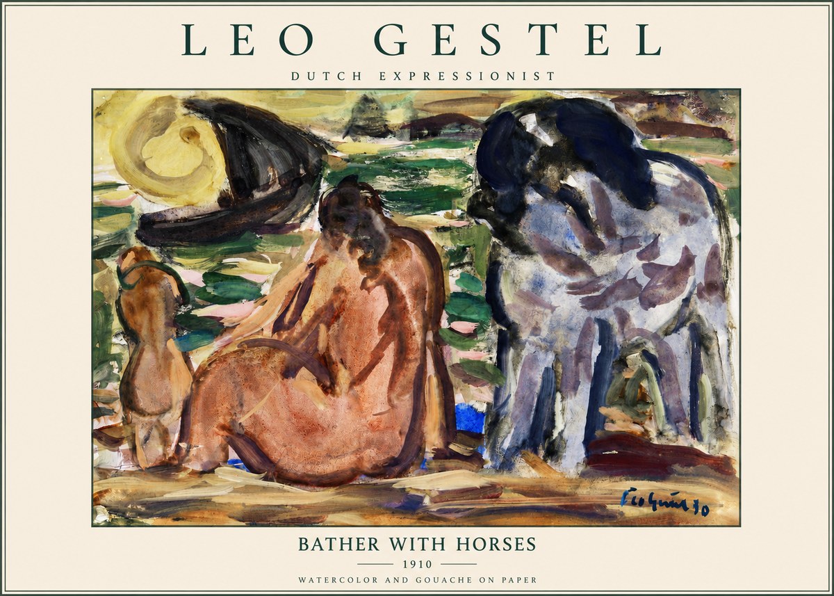 Leo Gestel Bather with Horses No3 - Plakat
