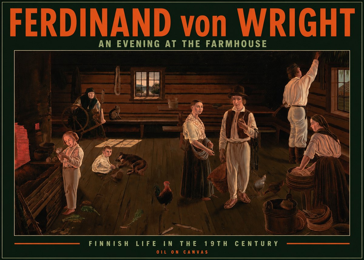 Ferdinand von Wright An Evening at the Farmhouse No2 - Plakat