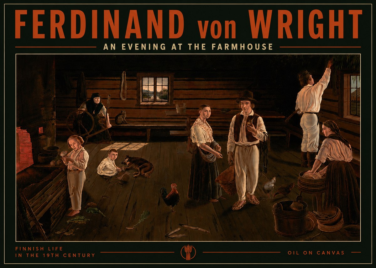 Ferdinand von Wright An Evening at the Farmhouse No5 - Plakat