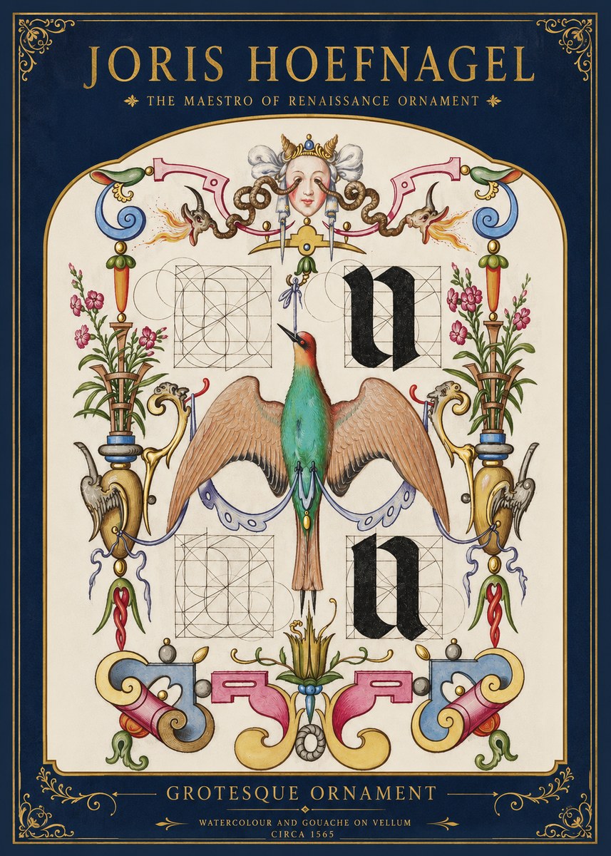 Joris Hoefnagel Grotesque Ornament No2 - Plakat