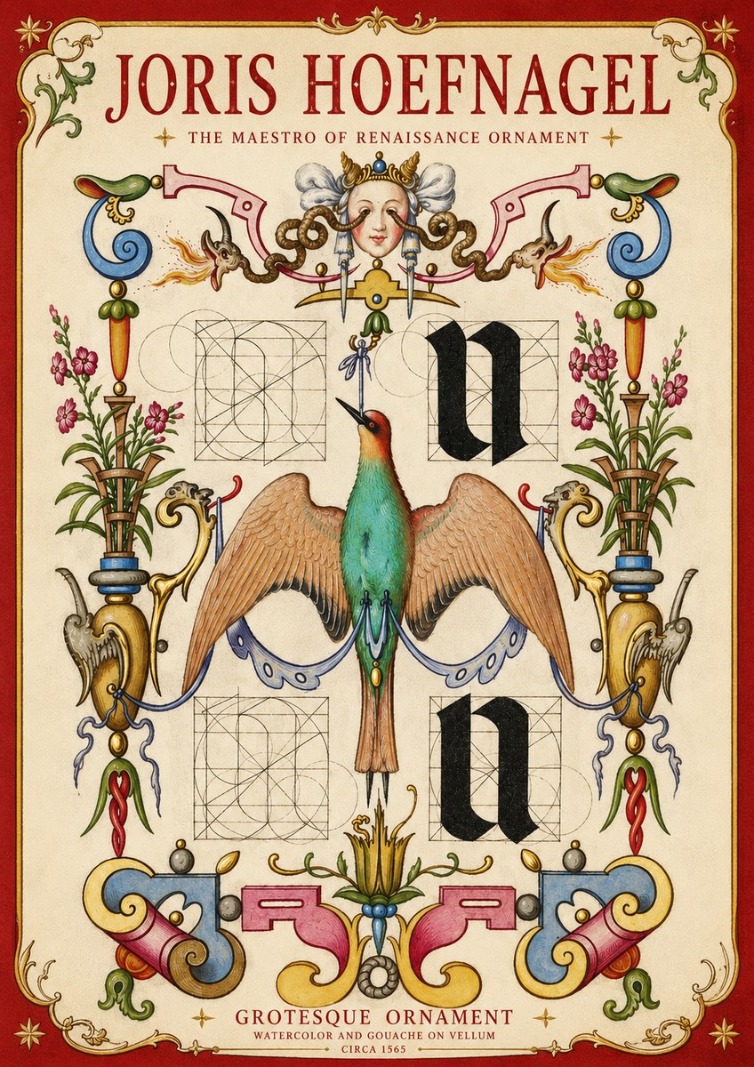 Joris Hoefnagel Grotesque Ornament No4 - Plakat