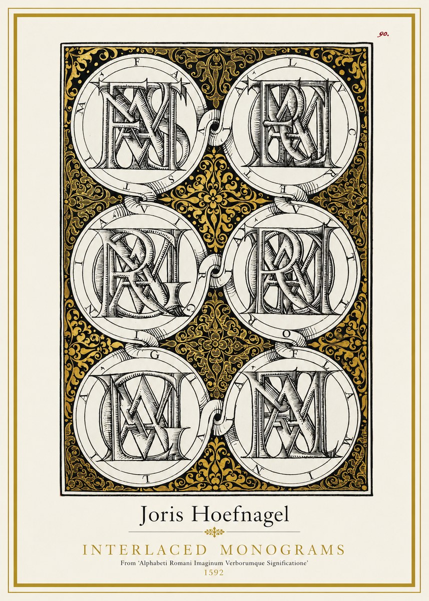 Joris Hoefnagel Interlaced Monograms No1 - Plakat