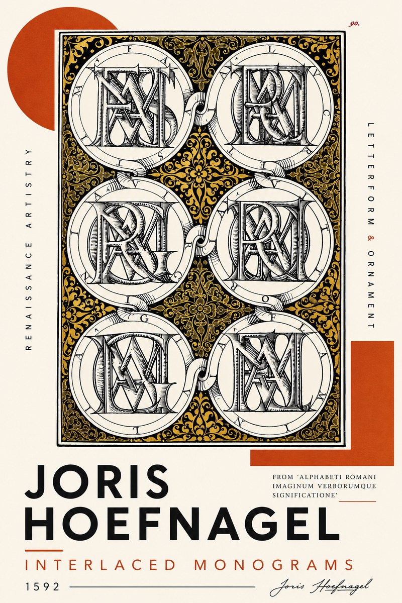 Joris Hoefnagel Interlaced Monograms No4 - Plakat