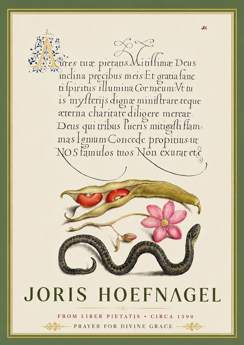 Joris Hoefnagel Prayer for Divine Grace No5 - Plakat