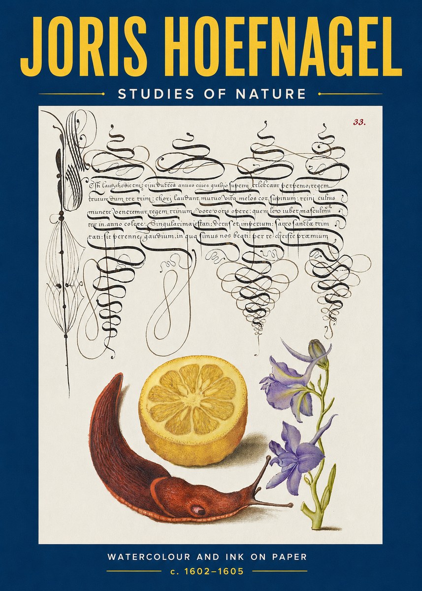 Joris Hoefnagel Studies of Nature No2 - Plakat