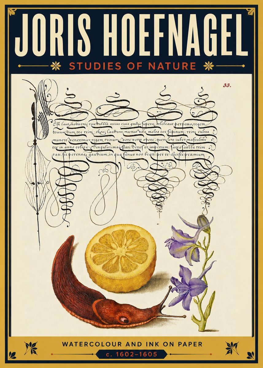Joris Hoefnagel Studies of Nature No5 - Plakat