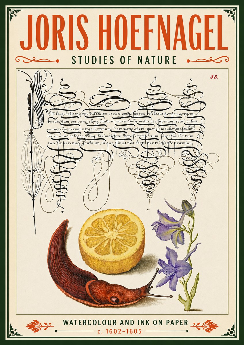 Joris Hoefnagel Studies of Nature No6 - Plakat