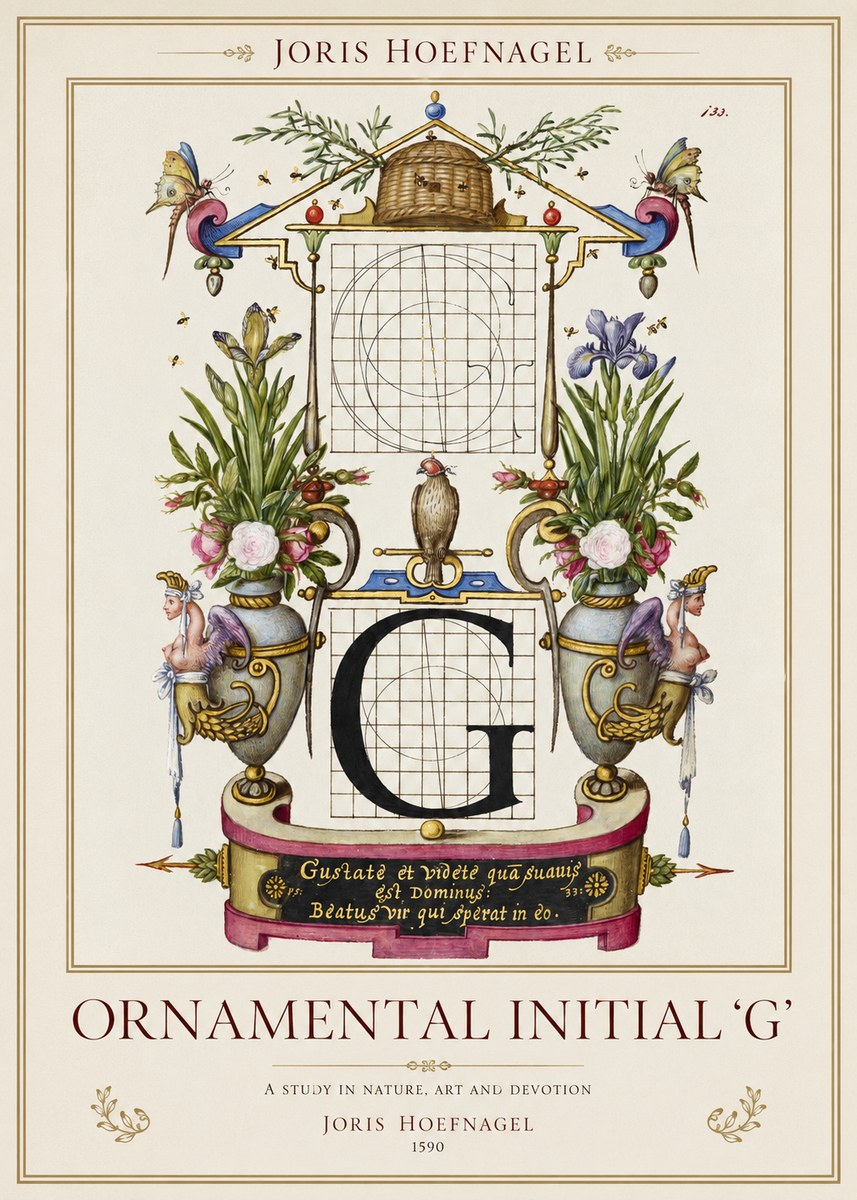 Joris Hoefnagel Ornamental Initial 'G' No1 - Plakat