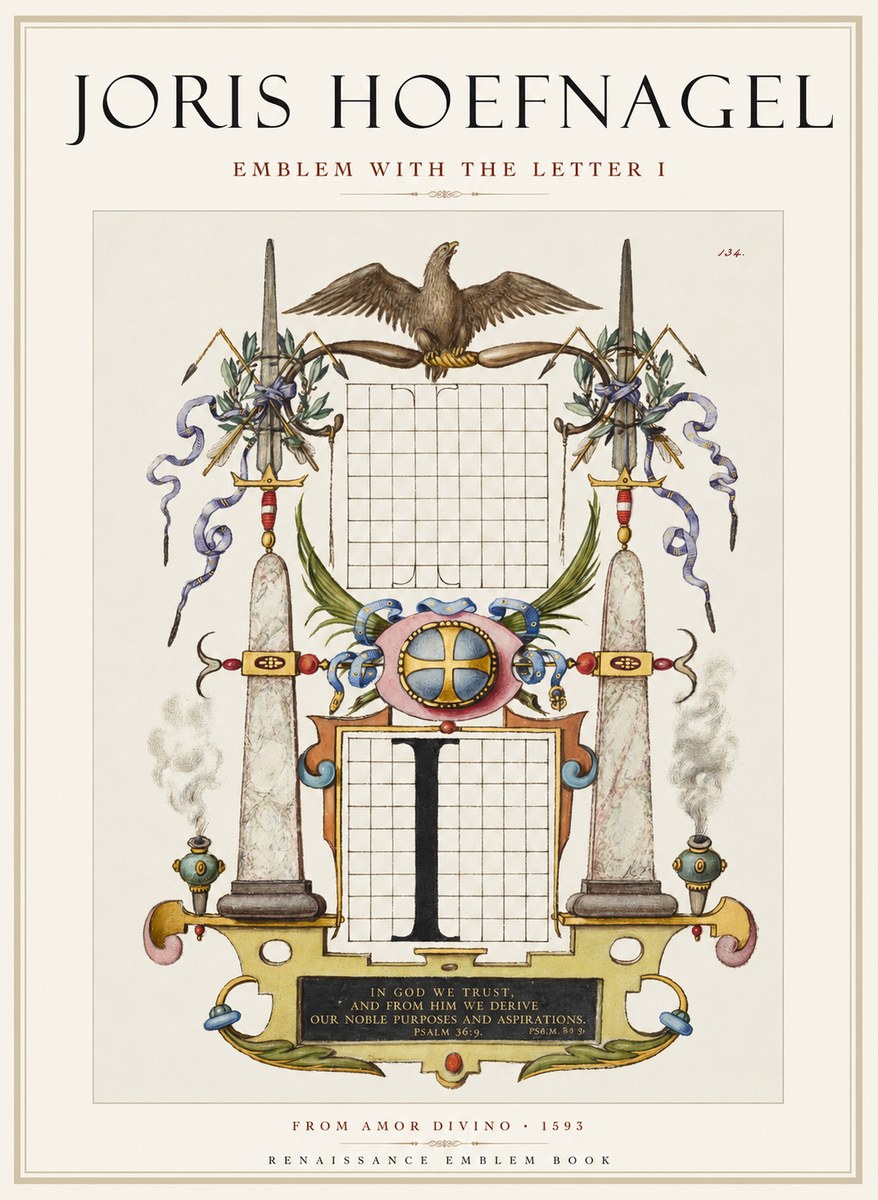 Joris Hoefnagel Ornamental Design with Dedicatory Inscription No2 - Plakat