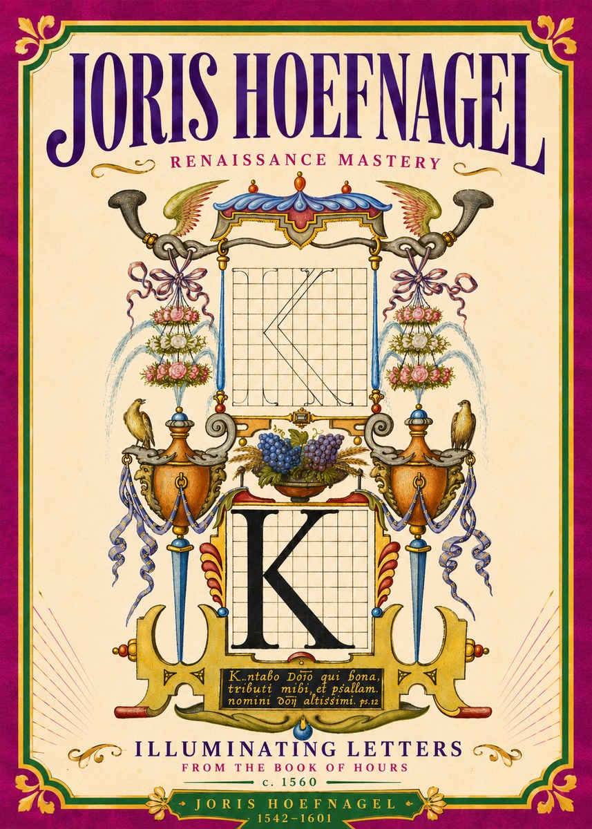 Joris Hoefnagel Illuminated Initial "K" from the Book of Hours No6 - Plakat