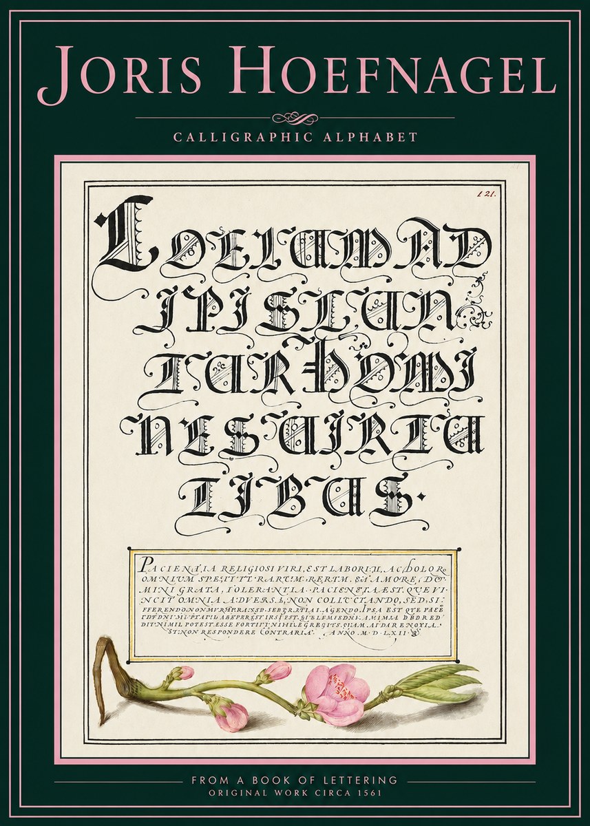 Joris Hoefnagel Calligraphic Alphabet from a Book of Lettering No2 - Plakat