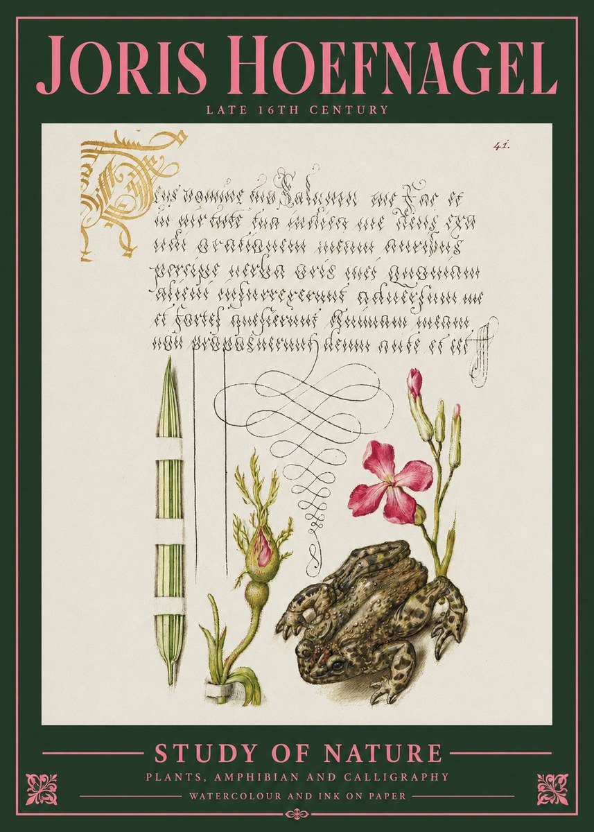 Joris Hoefnagel Study of Nature I No2 - Plakat