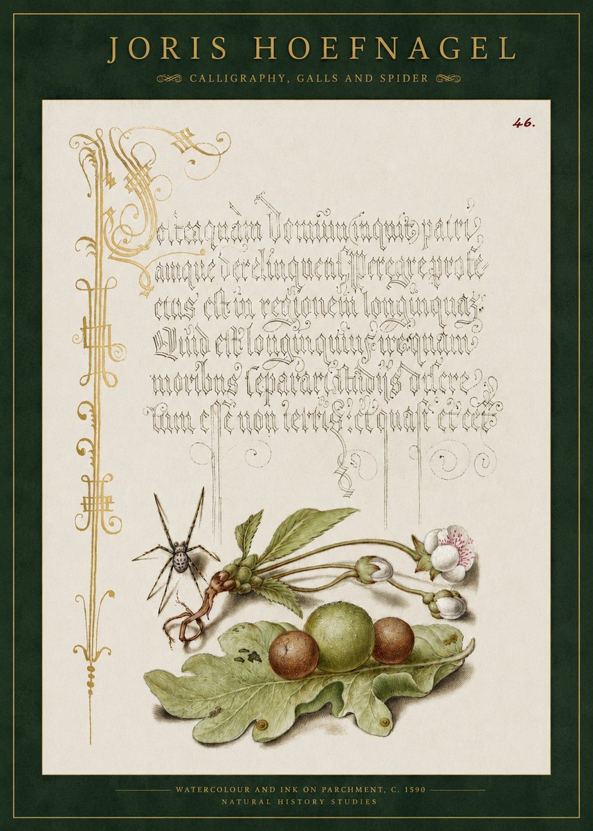 Joris Hoefnagel Plant with Galls and Insect No3 - Plakat