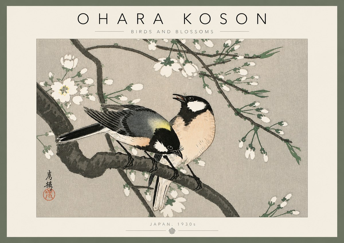 Ohara Koson Birds and Blossoms No4 - Plakat