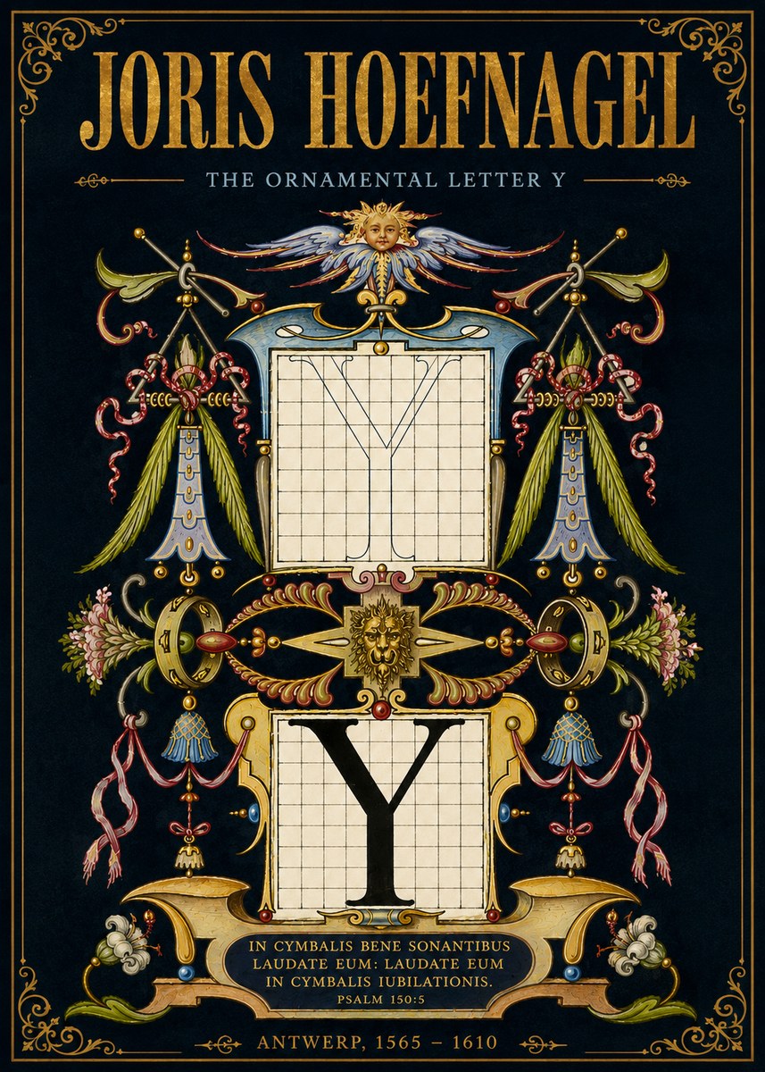 Joris Hoefnagel The Ornamental Letter Y No6 - Plakat