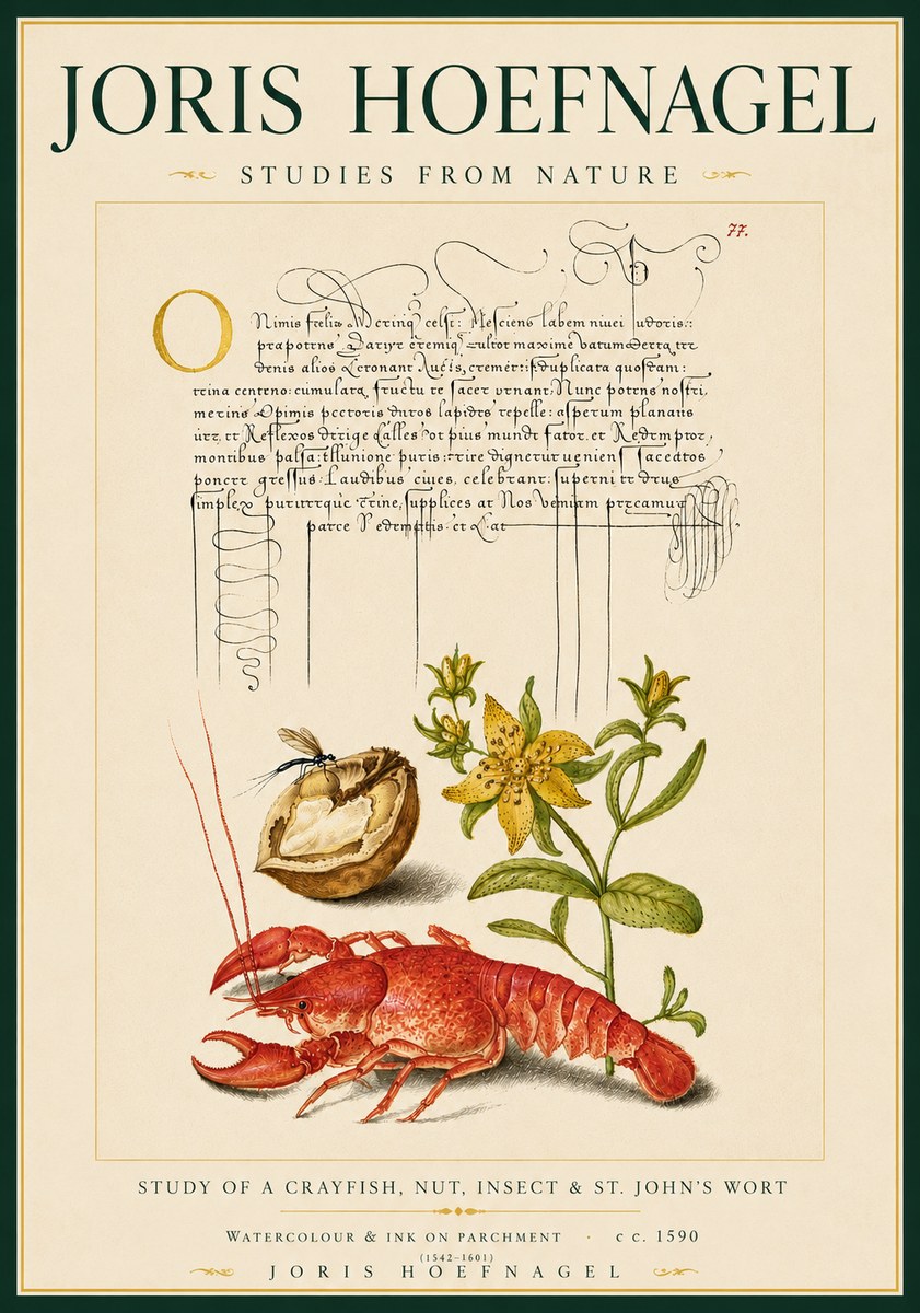 Joris Hoefnagel Studies from Nature No6 - Plakat