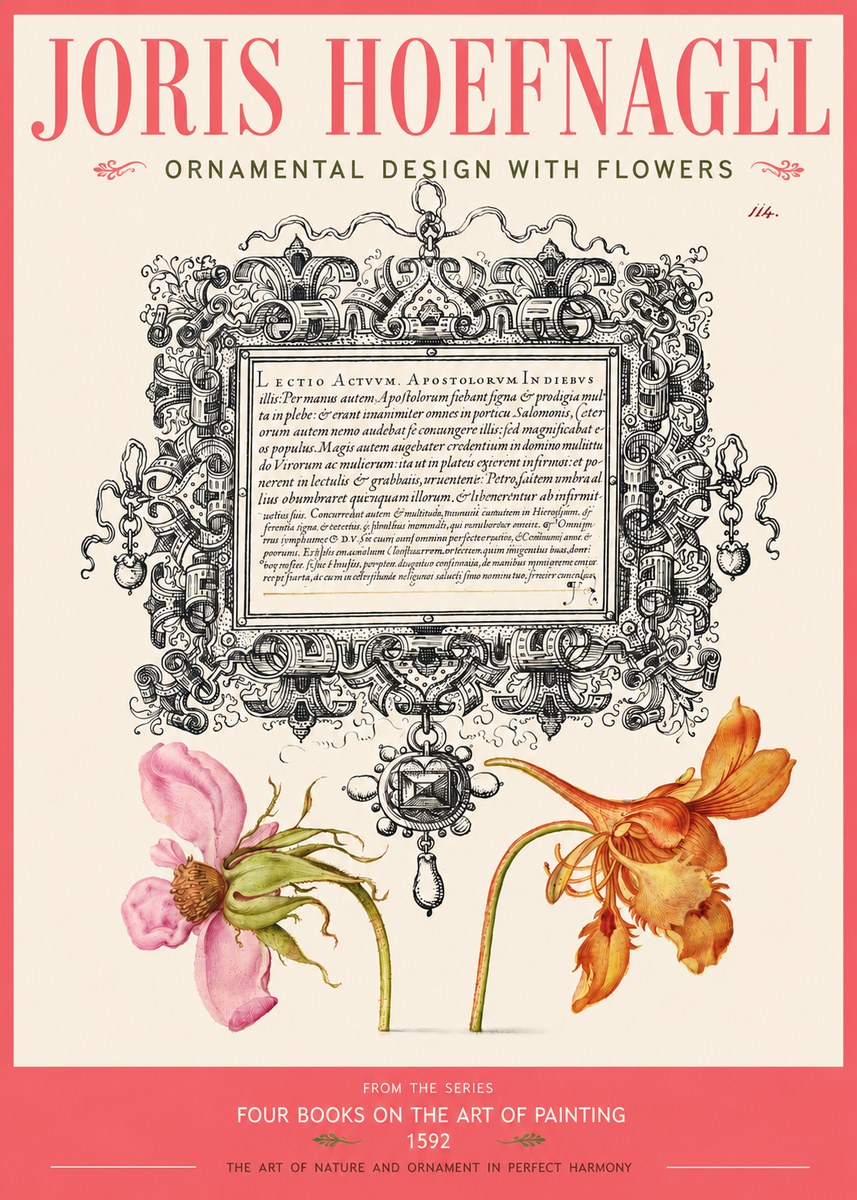 Joris Hoefnagel Ornament and Botanical Study No3 - Plakat