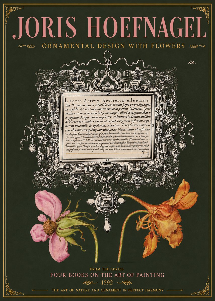Joris Hoefnagel Ornament and Botanical Study No5 - Plakat