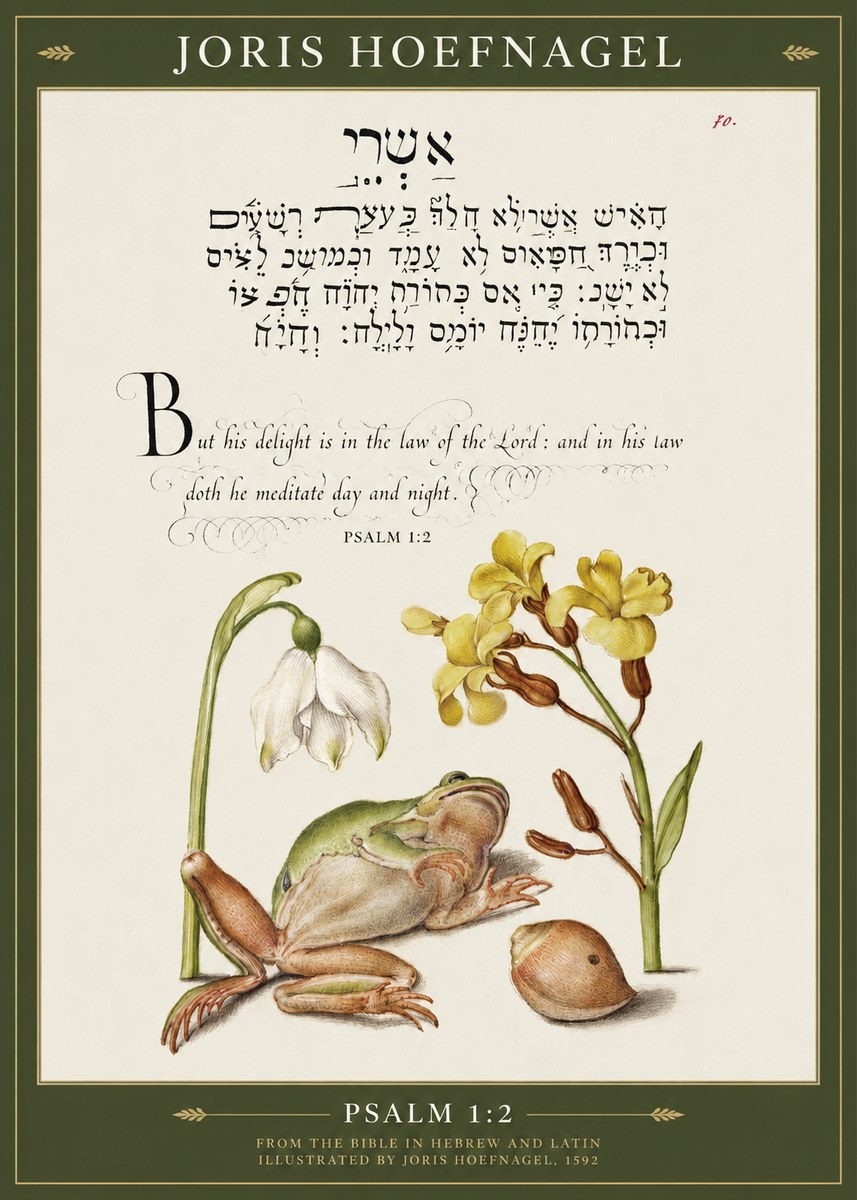Joris Hoefnagel Psalm 1:2 No1 - Plakat
