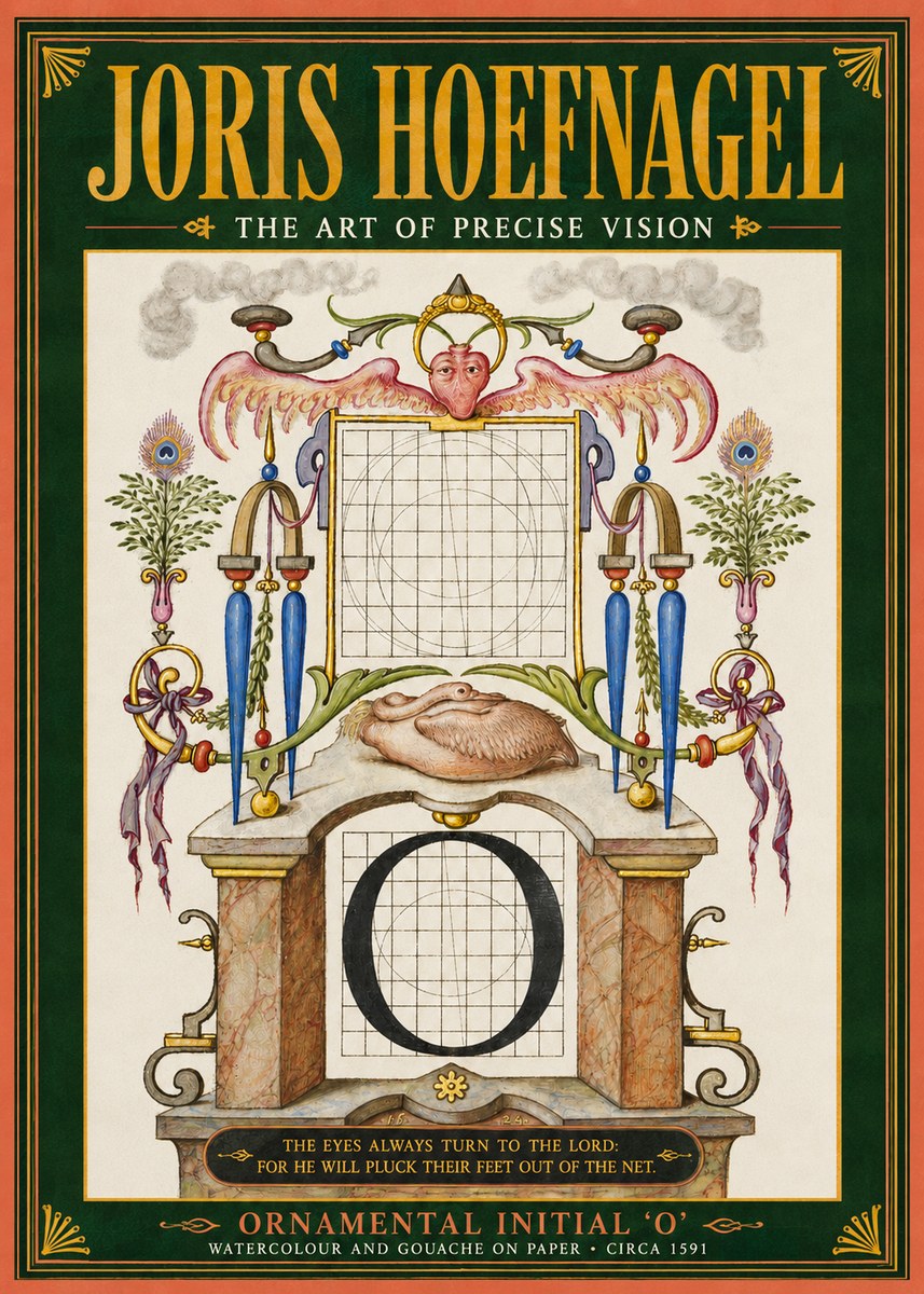 Joris Hoefnagel Ornamental Initial 'O' No3 - Plakat