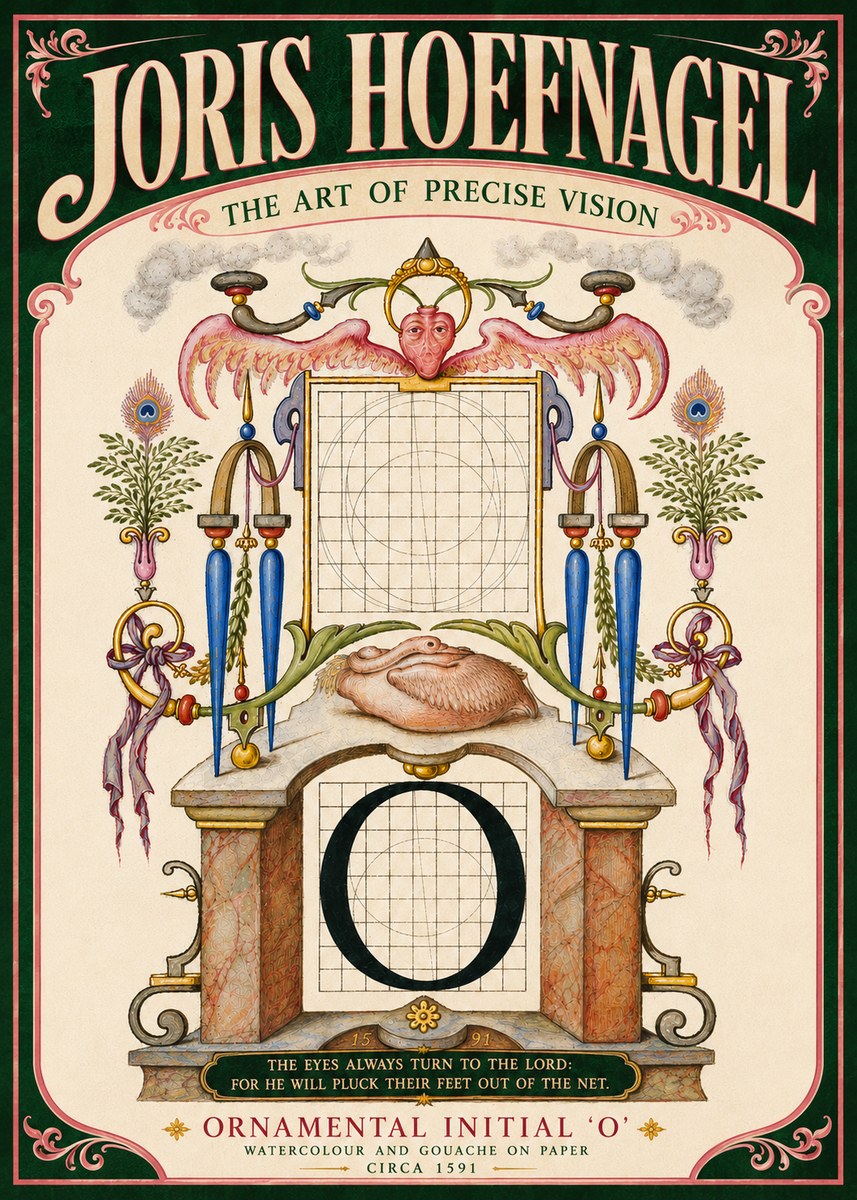 Joris Hoefnagel Ornamental Initial 'O' No6 - Plakat
