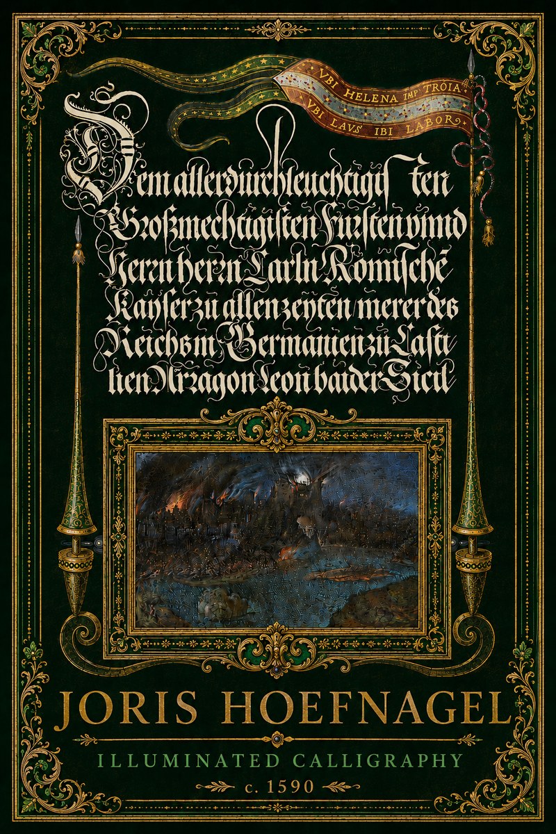 Joris Hoefnagel Illuminated Calligraphy No6 - Plakat