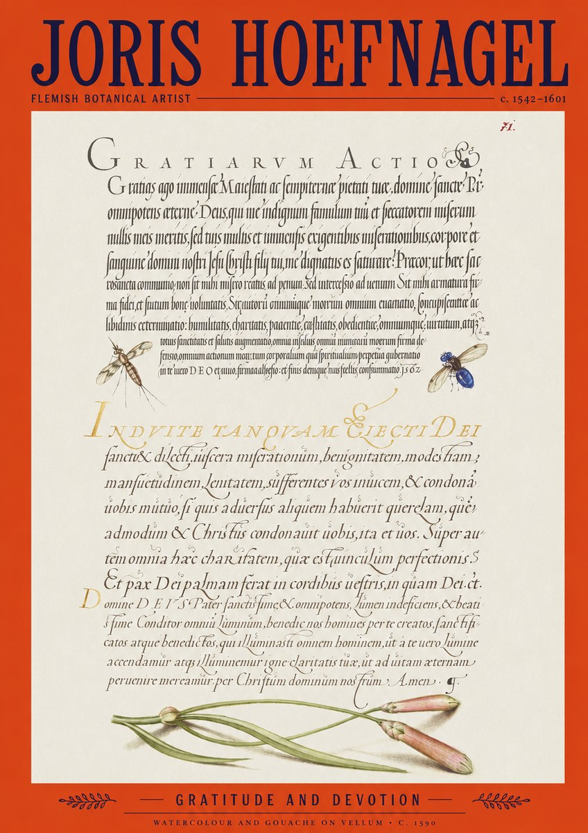 Joris Hoefnagel Thanksgiving to God • Institute for Botanical Studies No2 - Plakat
