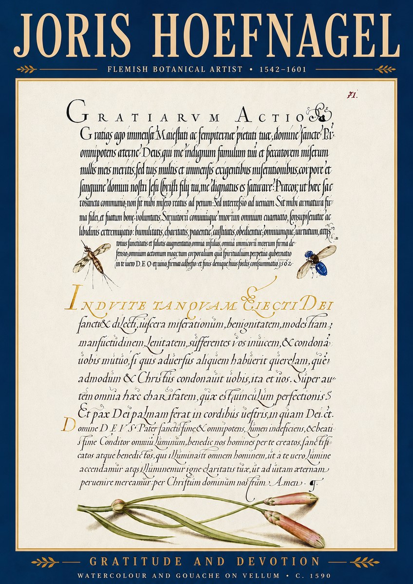 Joris Hoefnagel Thanksgiving to God • Institute for Botanical Studies No6 - Plakat