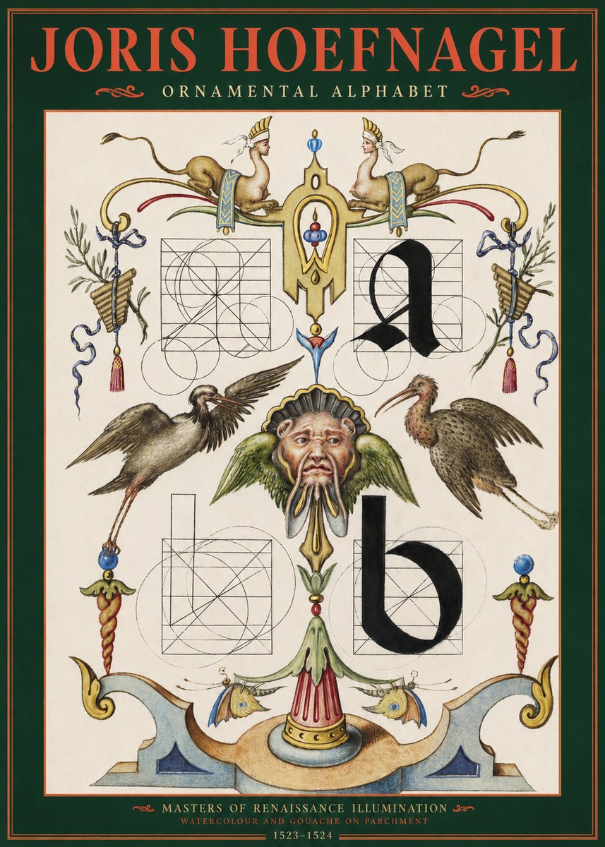 Joris Hoefnagel Ornamental Alphabet No2 - Plakat