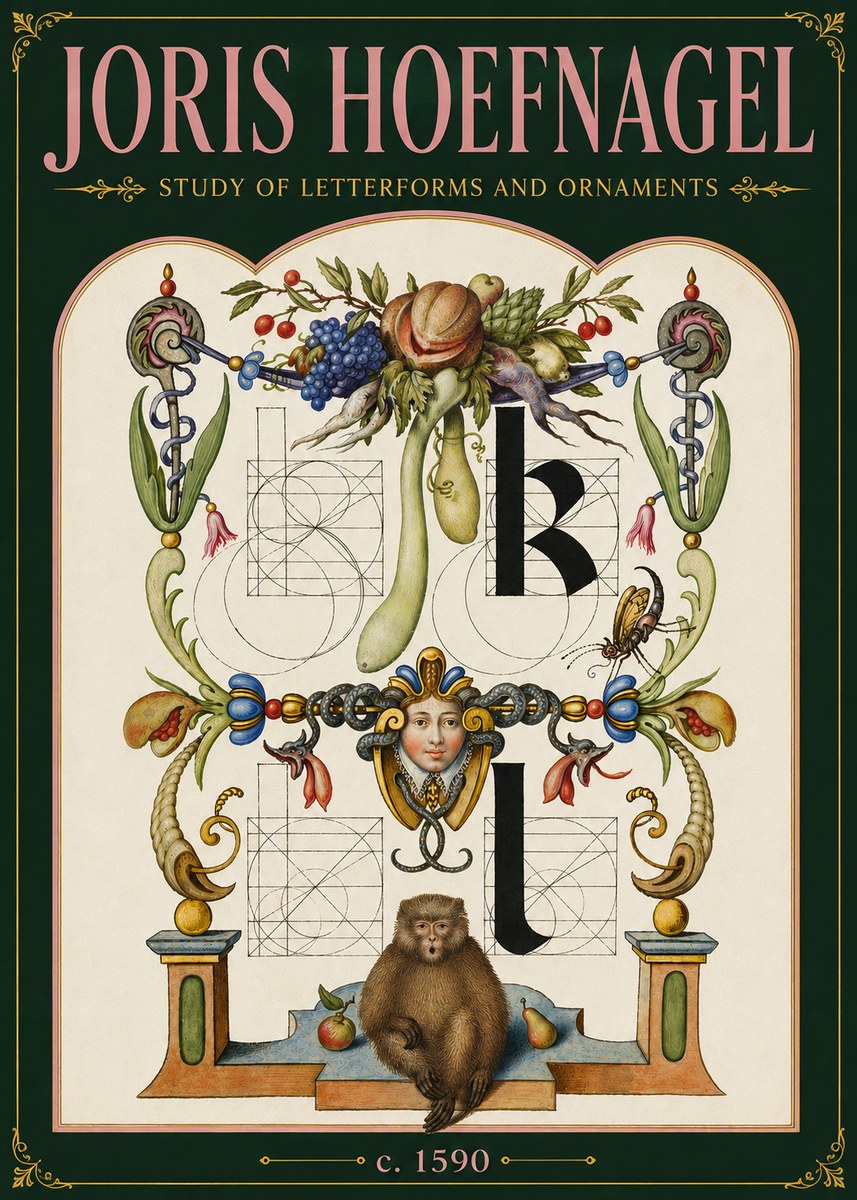 Joris Hoefnagel Study of Letterforms and Ornaments No6 - Plakat