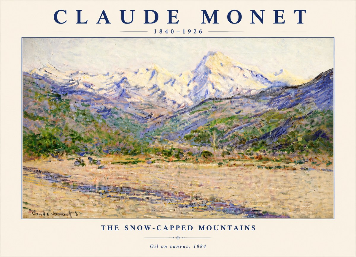 Monet The Snow-capped Mountains No6 - Plakat