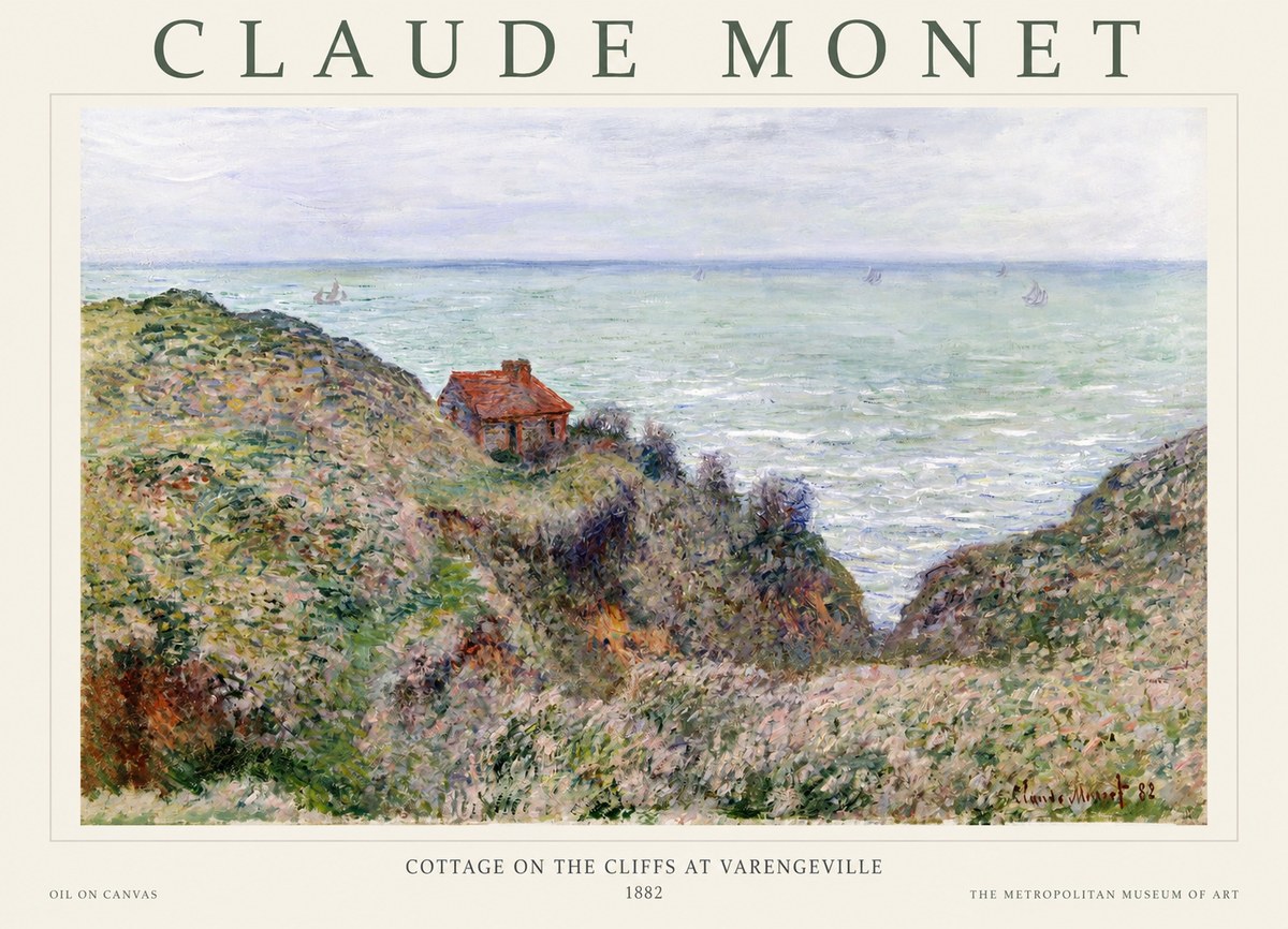 Monet Cottage on the Cliffs at Varengeville No1 - Plakat