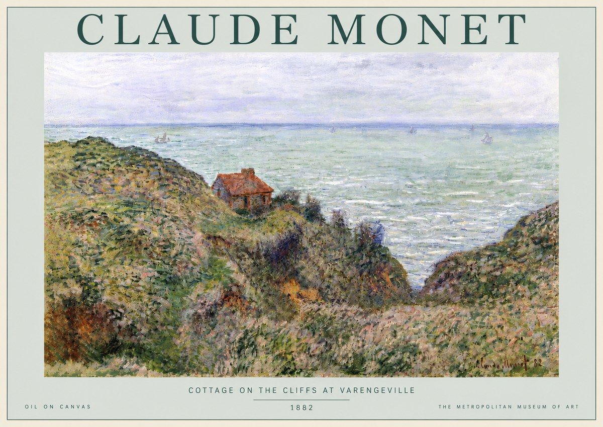Monet Cottage on the Cliffs at Varengeville No4 - Plakat