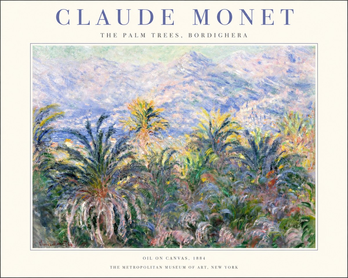 Monet The Palm Trees, Bordighera No1 - Plakat