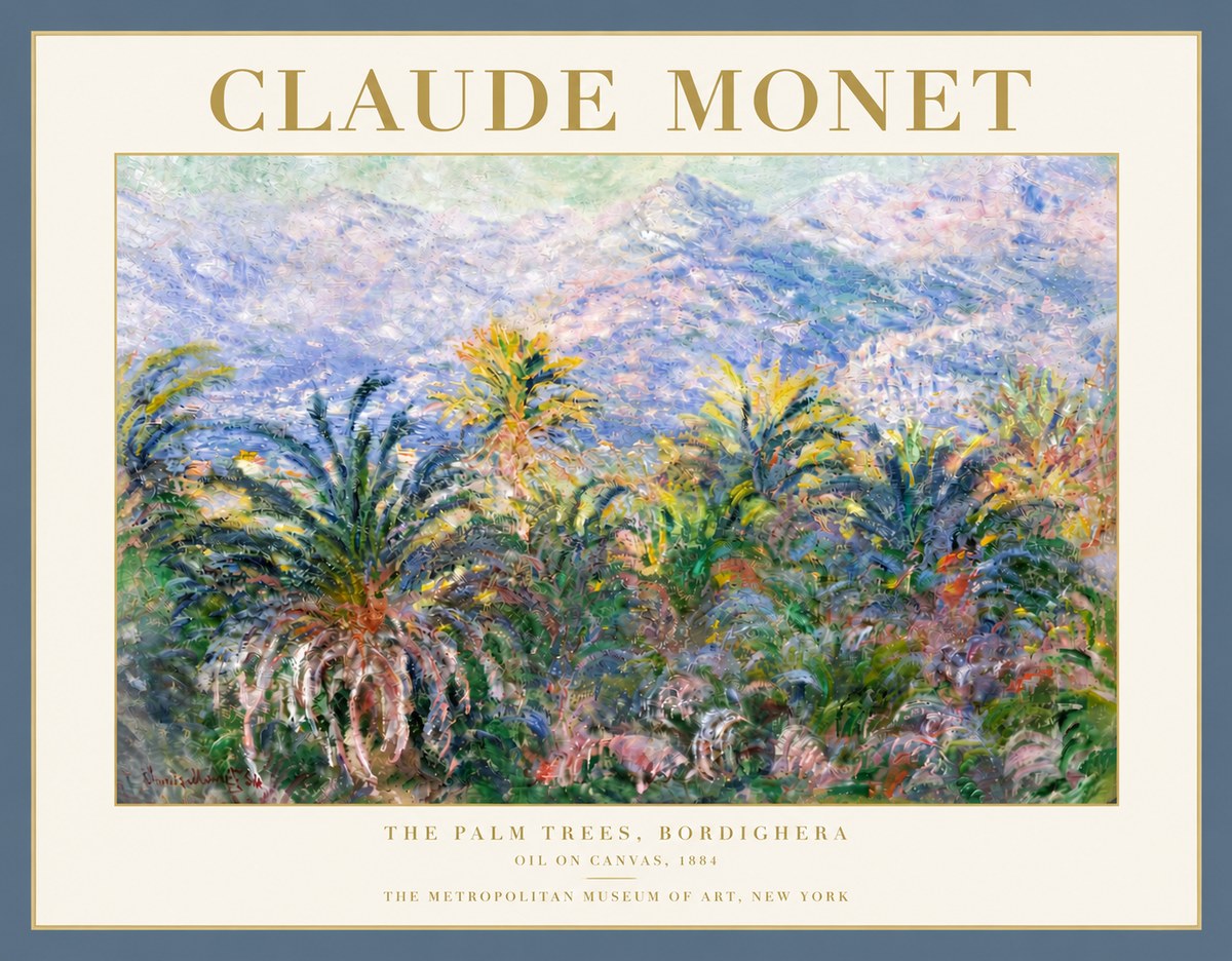 Monet The Palm Trees, Bordighera No5 - Plakat