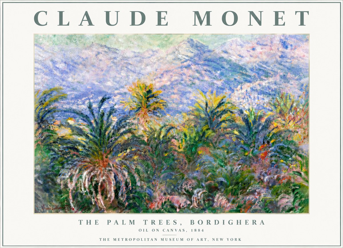Monet The Palm Trees, Bordighera No6 - Plakat