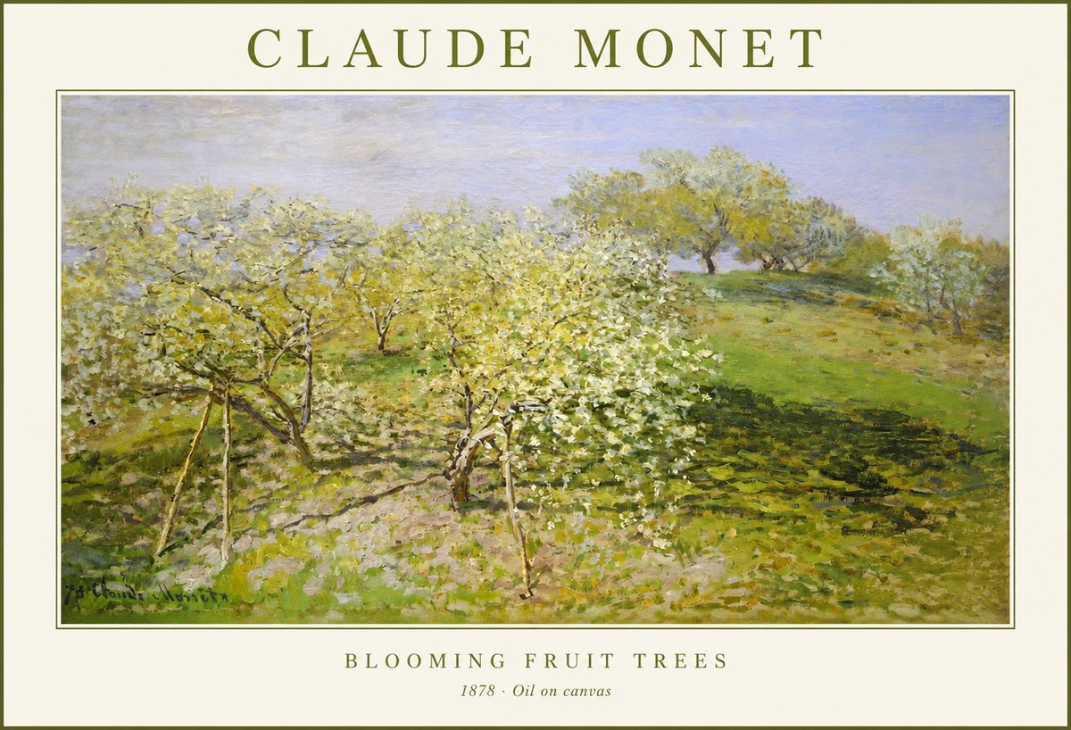 Monet Blooming Fruit Trees No1 - Plakat