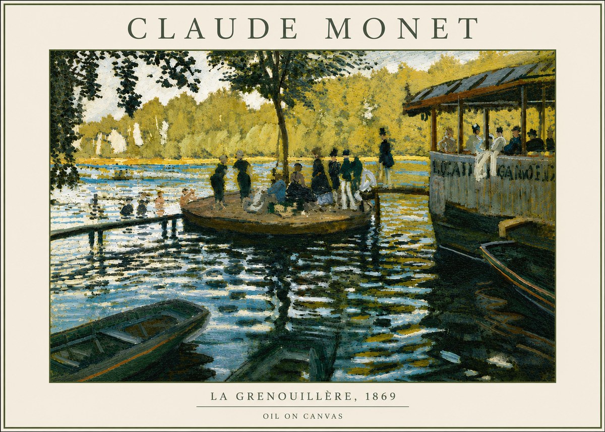 Monet La Grenouillère, 1869 No5 - Plakat