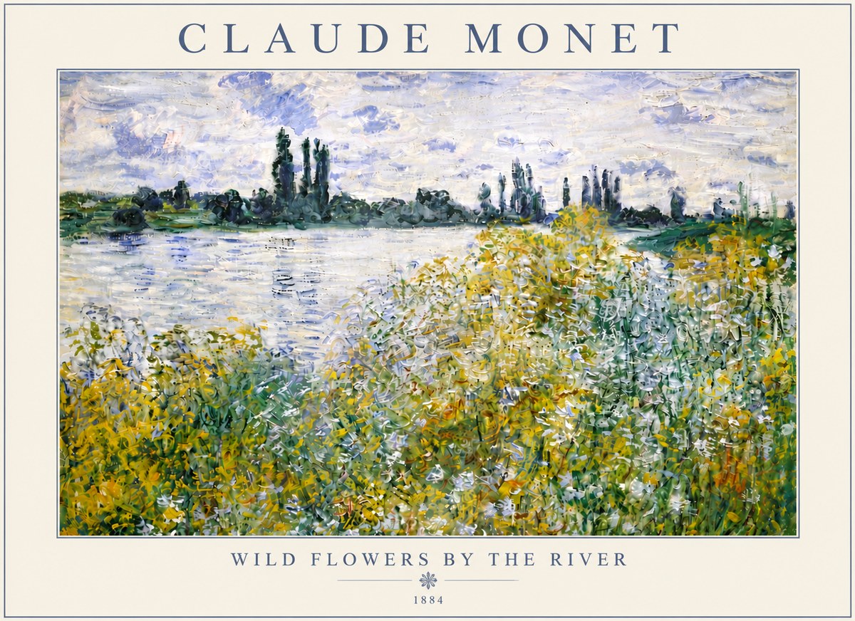 Monet Wild Flowers by the River No5 - Plakat