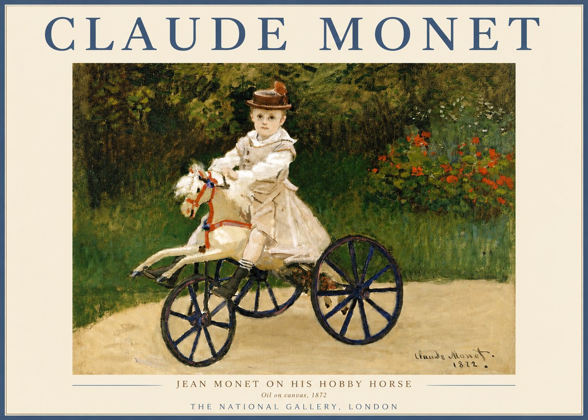 Monet Jean Monet on His Hobby Horse No3 - Plakat