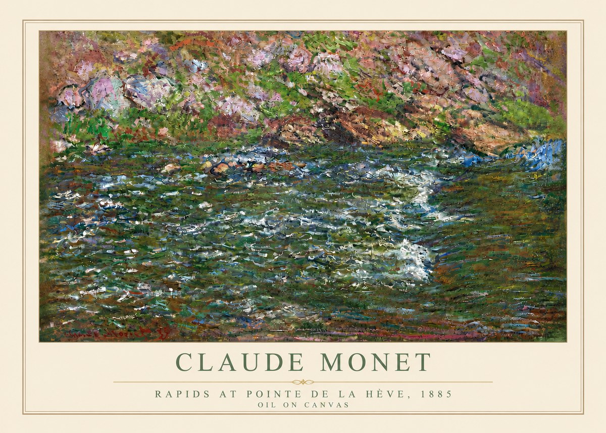 Monet Rapids at Pointe De La Hève, 1885 No4 - Plakat