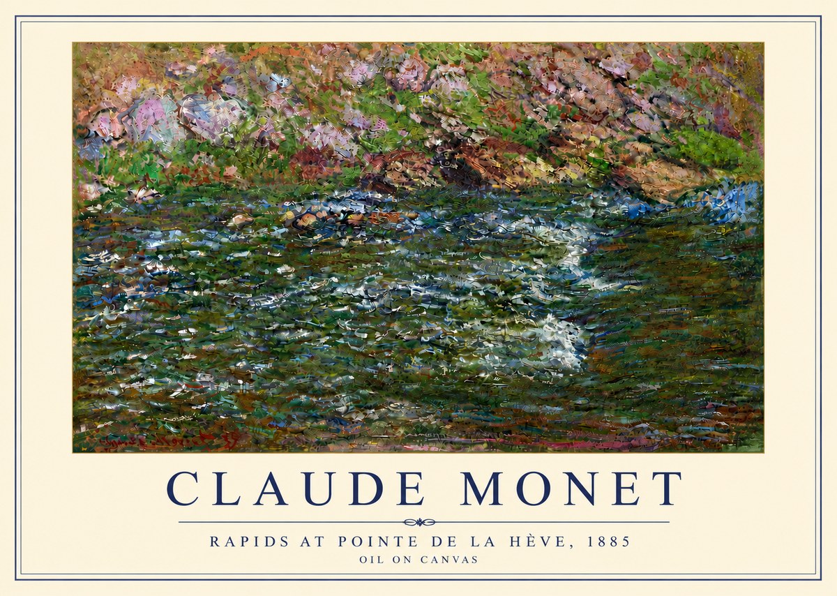Monet Rapids at Pointe De La Hève, 1885 No5 - Plakat