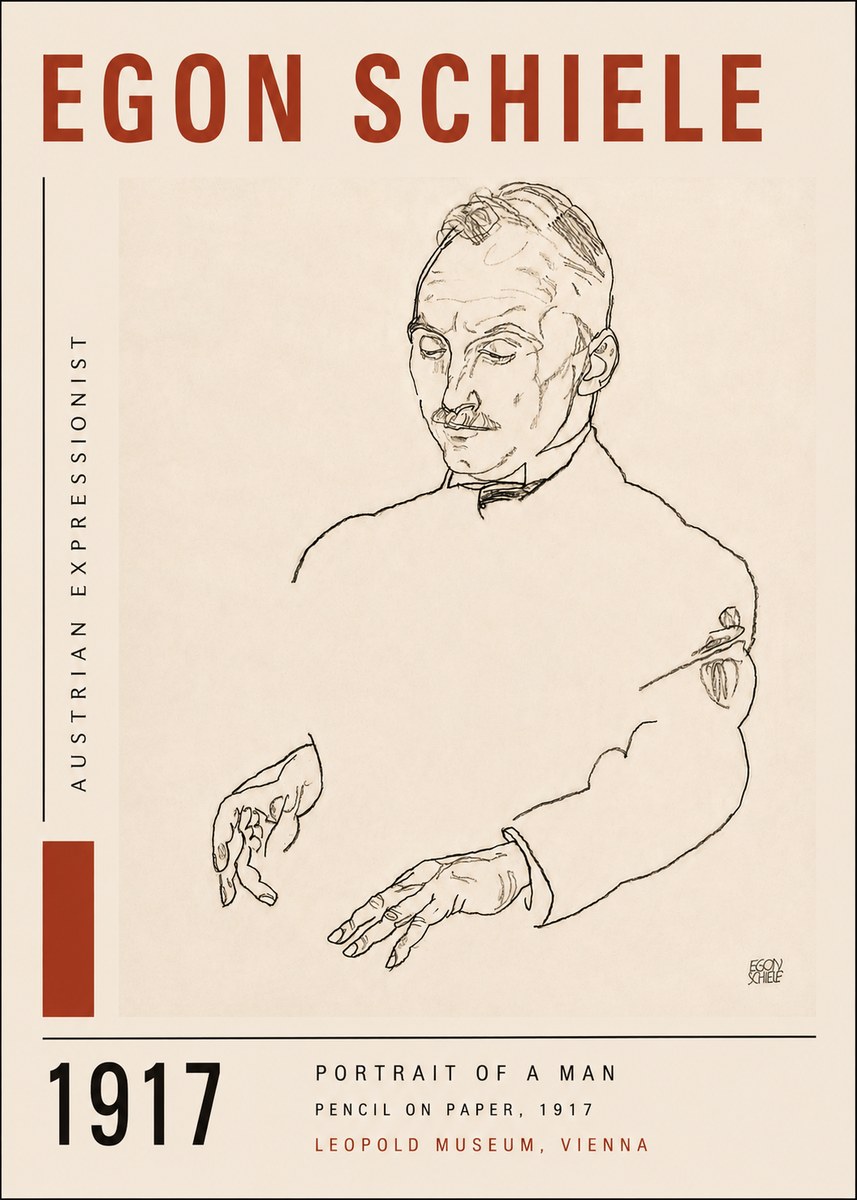 Schiele Portrait of a Man No5 - Plakat