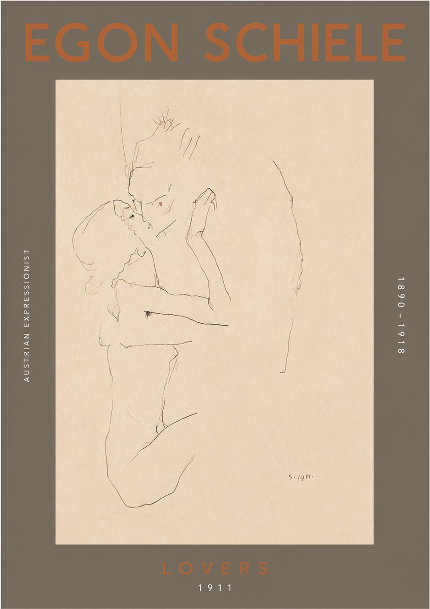 Schiele Lovers No4 - Plakat